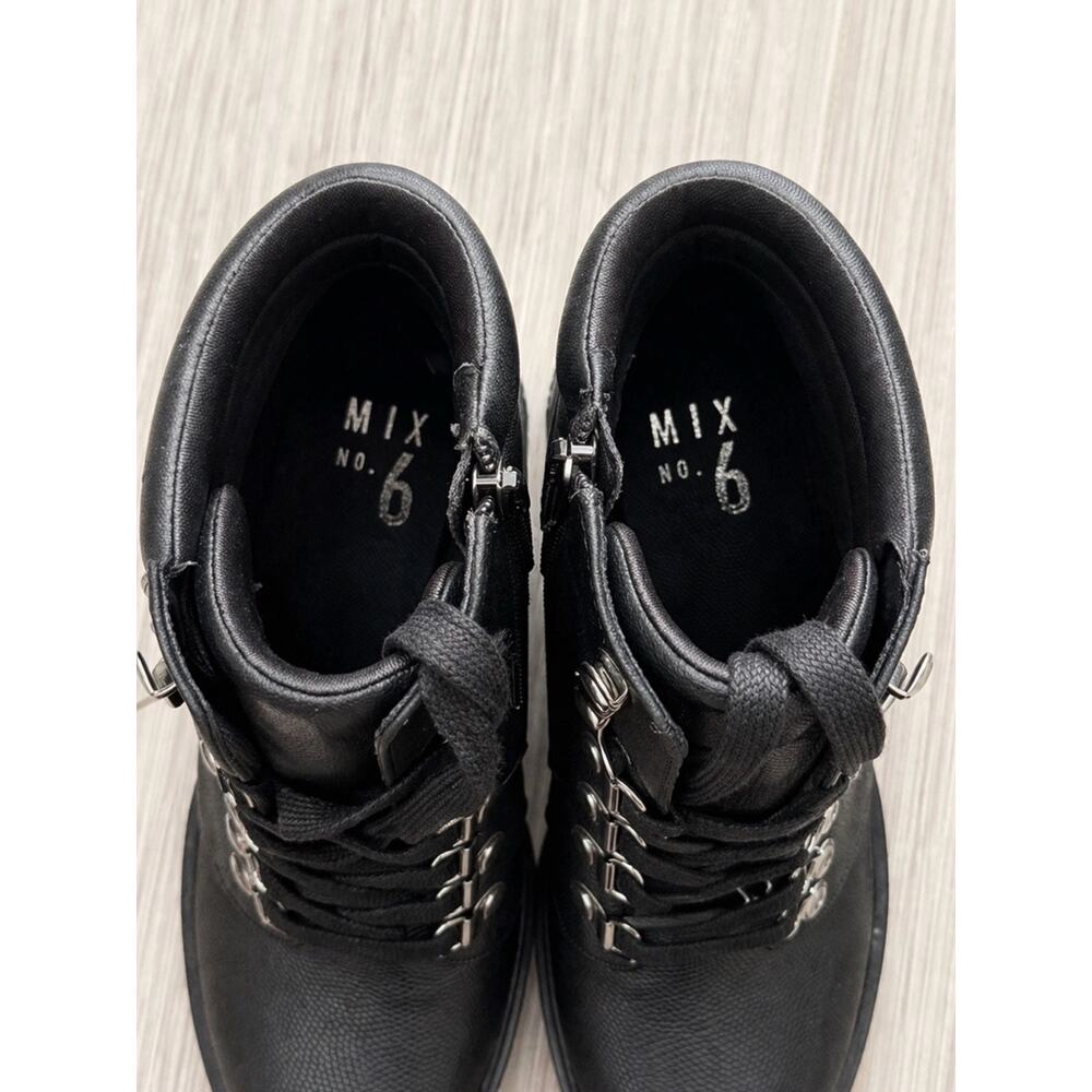 Mix No. 6 Kadin Black Heeled Combat Boots Women’s Lace Up Zip size 6 NWOB - Picture 8 of 11